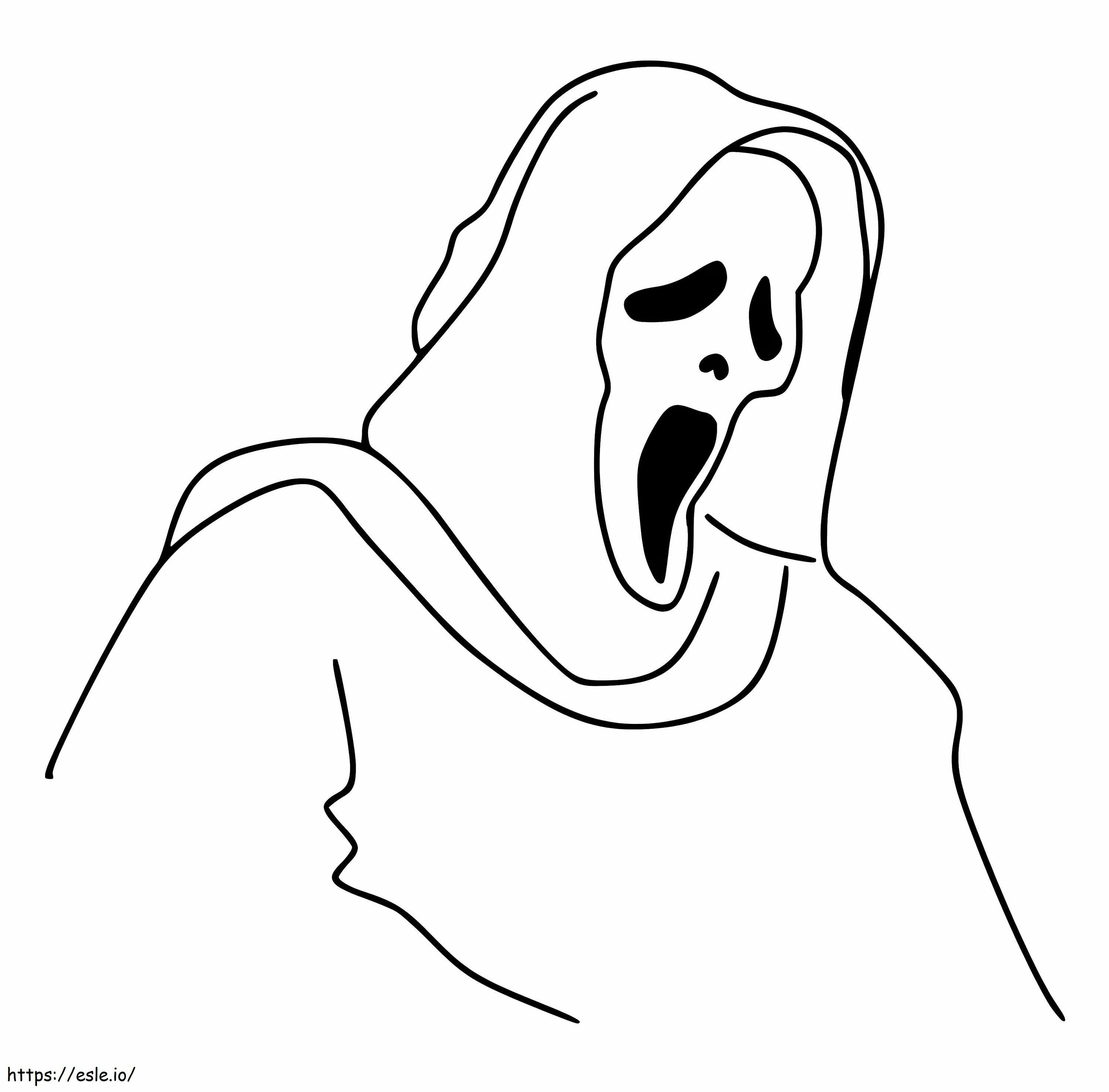 ハロウィンの幽霊の顔 ぬりえ - 塗り絵