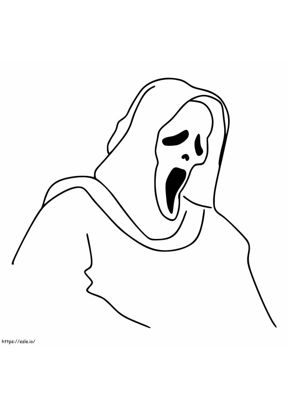 ハロウィンの幽霊の顔 ぬりえ - 塗り絵
