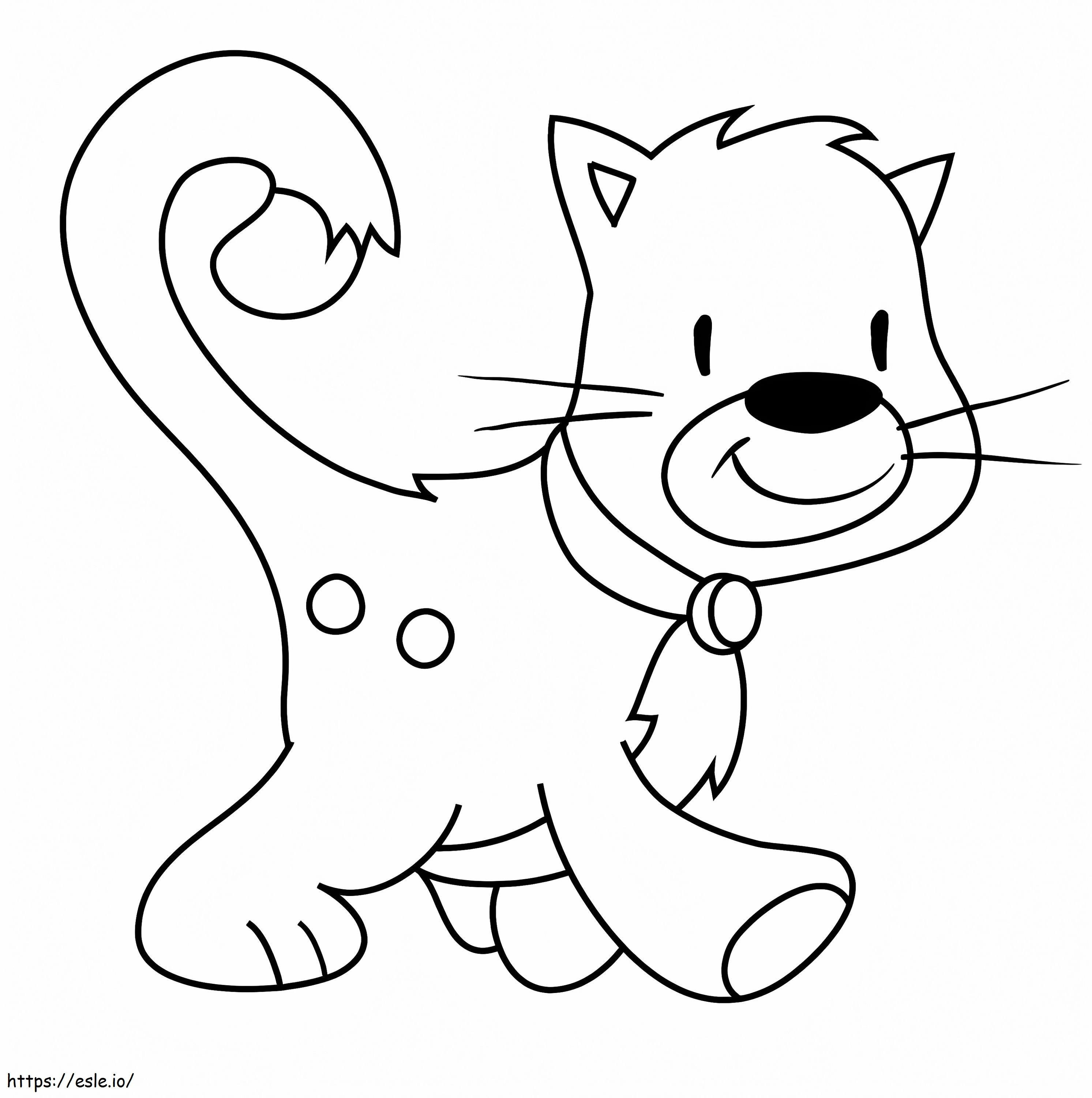 Coloriage Chat souriant à imprimer dessin