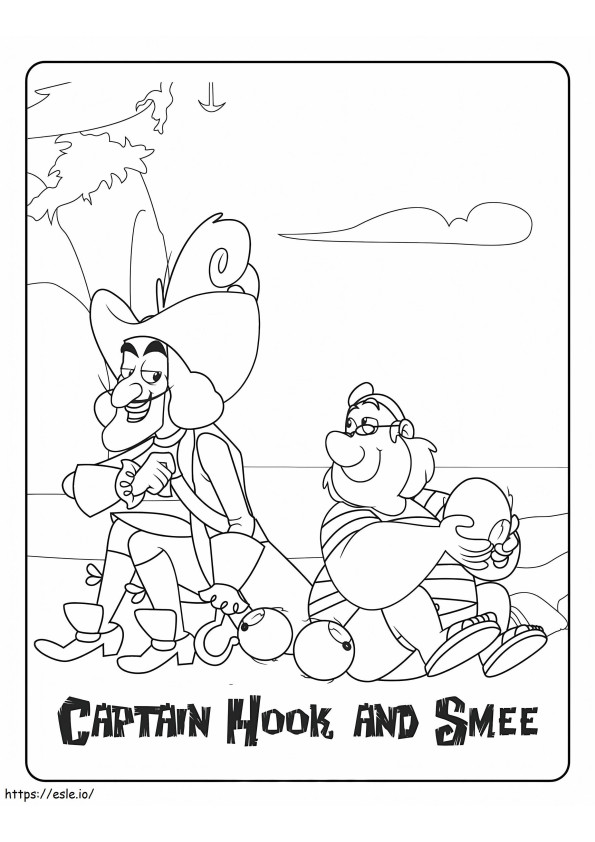 Căpitanul Hook și Smee Fun de colorat