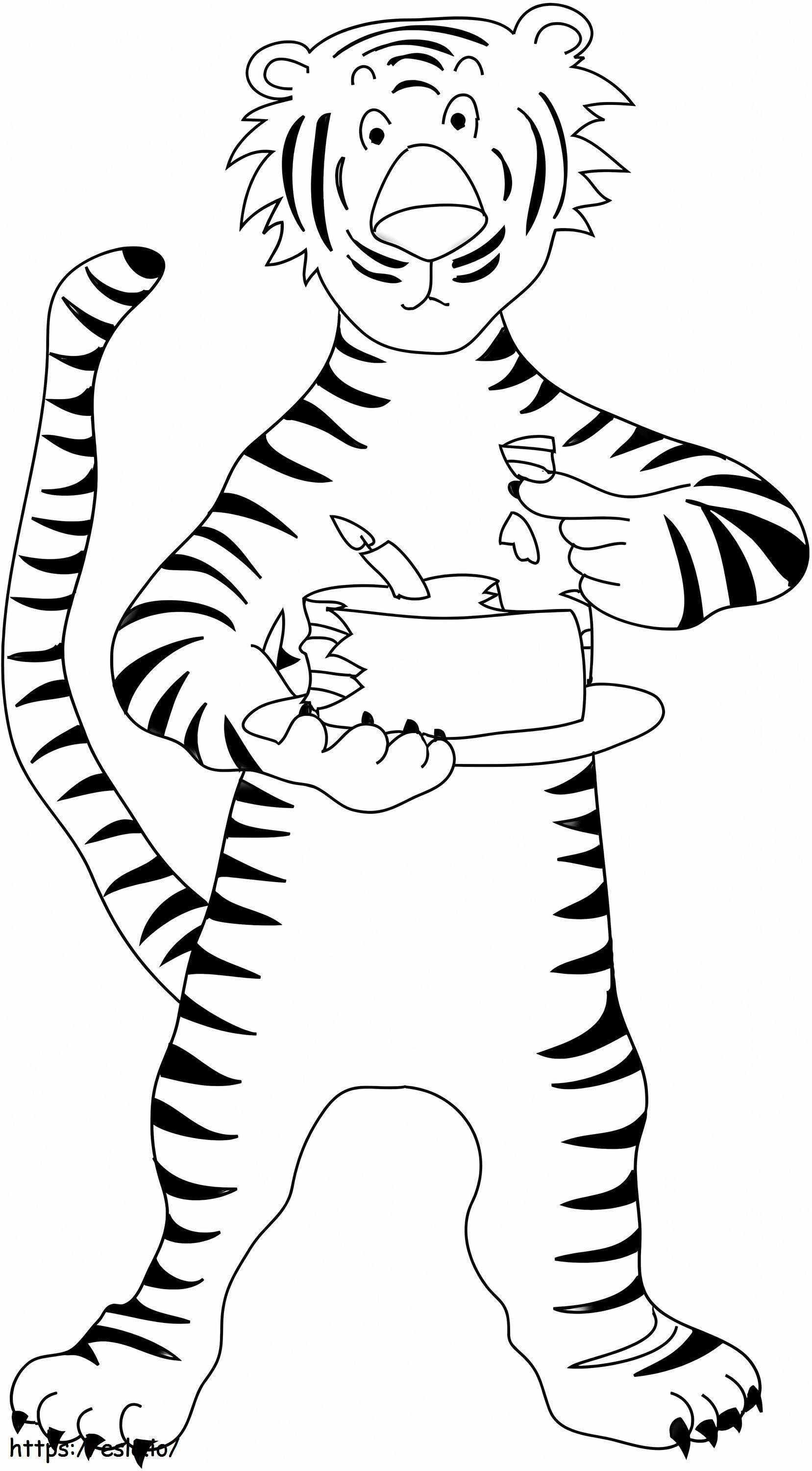 Tiikerin ruoanlaitto värityskuva