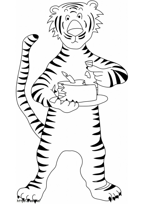 Cocina del tigre para colorear