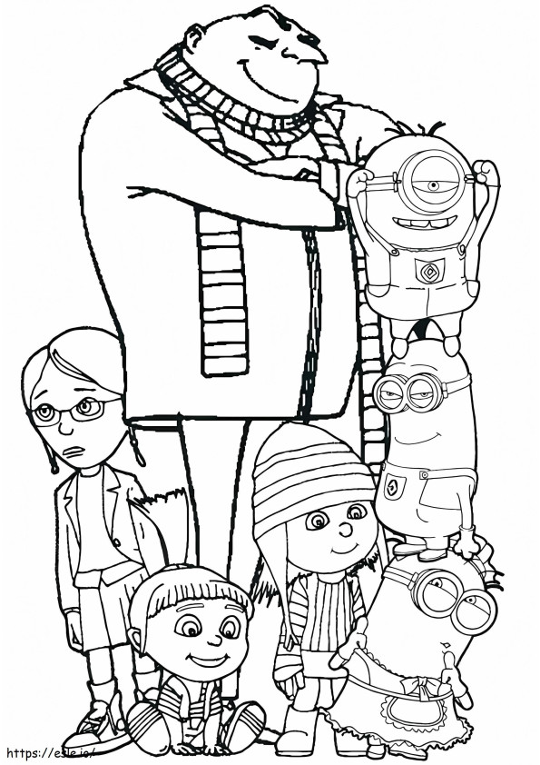 Despicable Me Characters coloring page