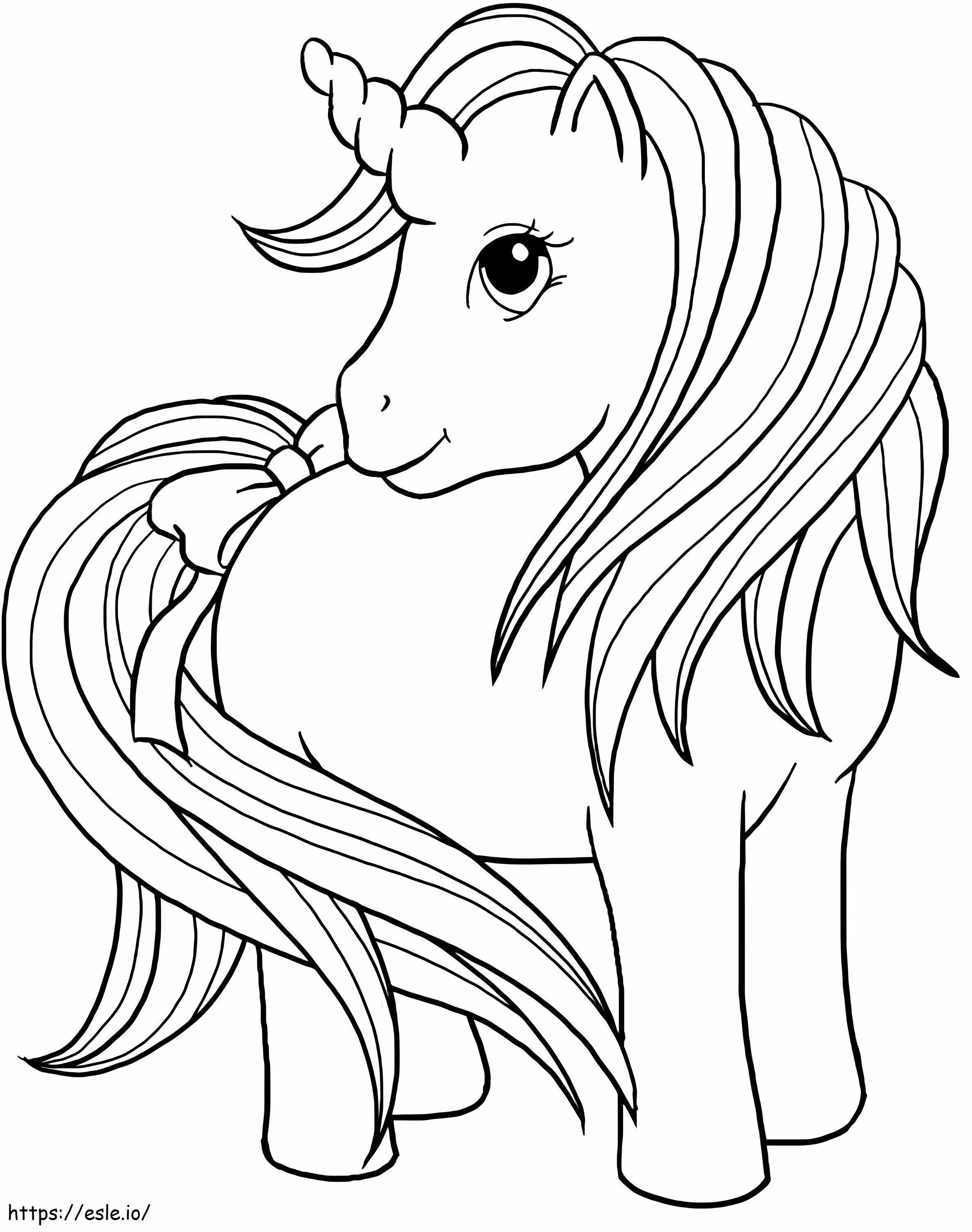 1563498330 Unicorn With Bow At Tail A4 coloring page