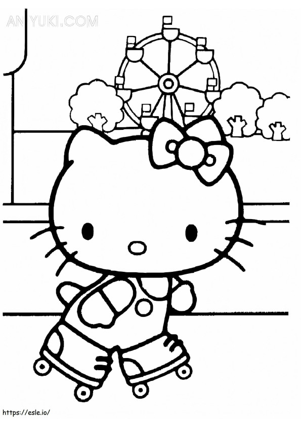 Hello Kitty görkorcsolyán kifestő
