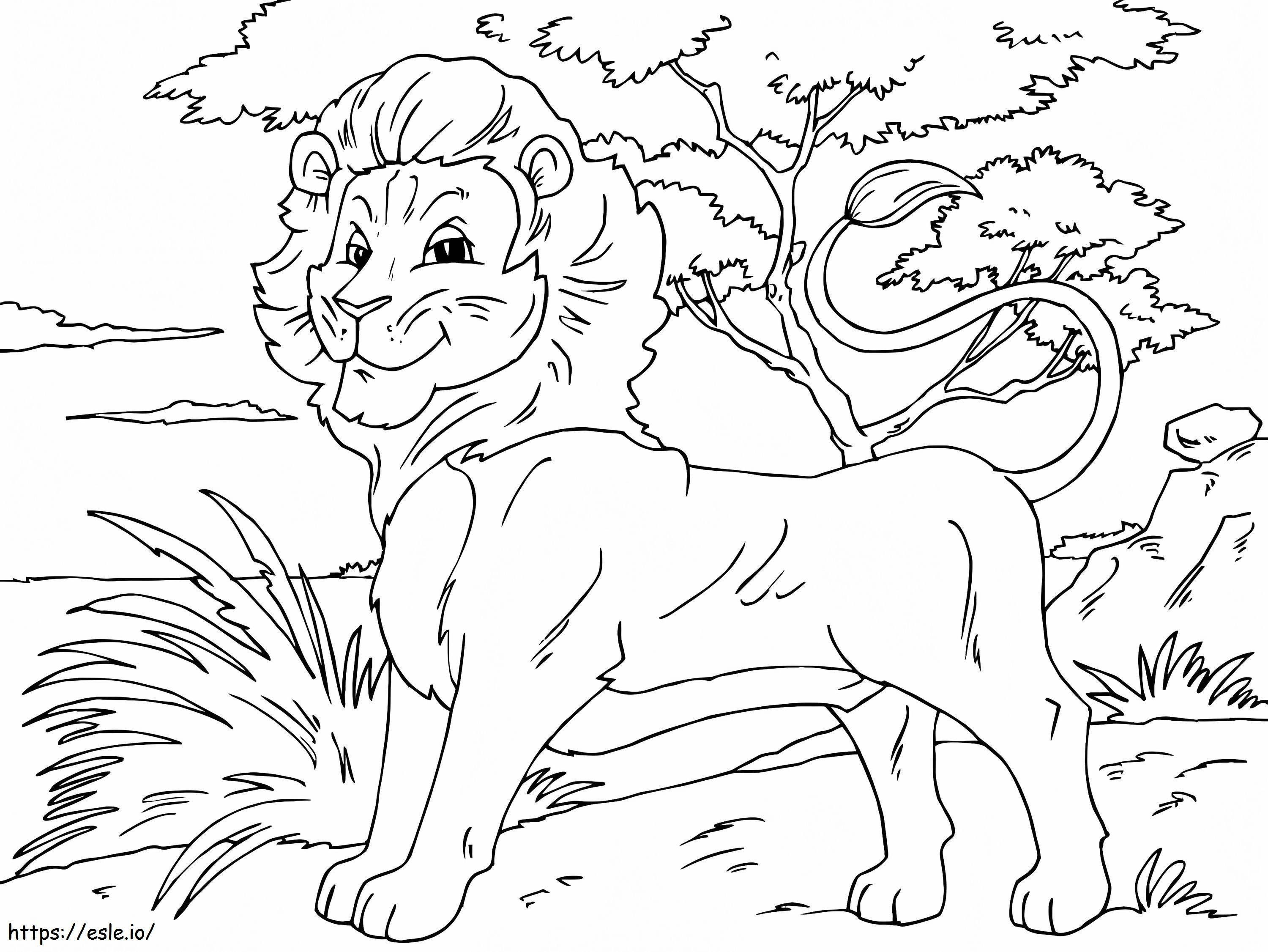 Jovem Leão para colorir