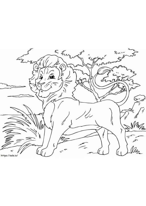 Jovem Leão para colorir