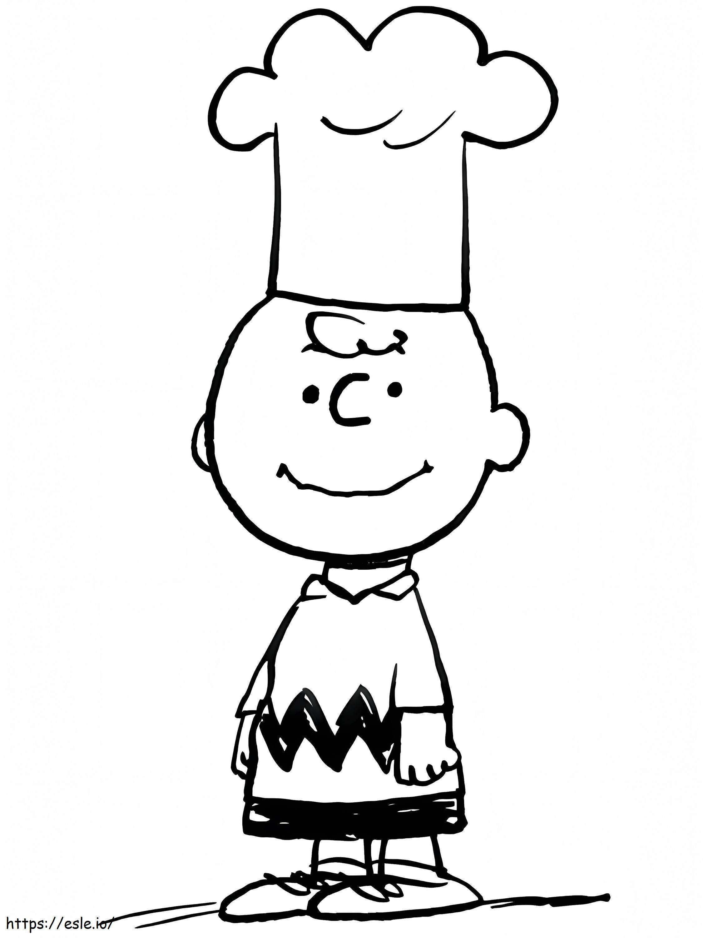 Chef Charlie Brown coloring page