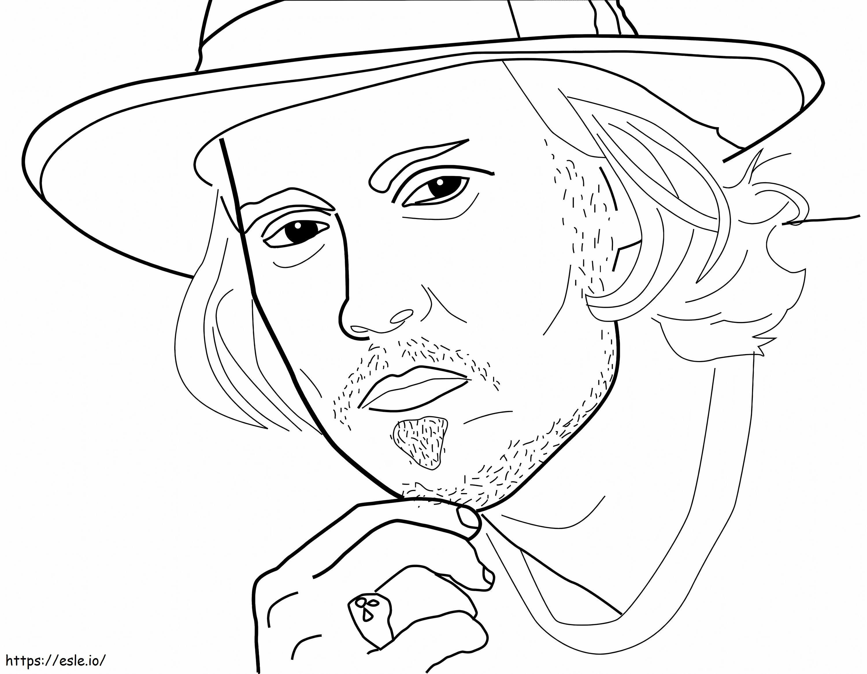Coloriage Johnny Depp imprimable gratuitement à imprimer dessin