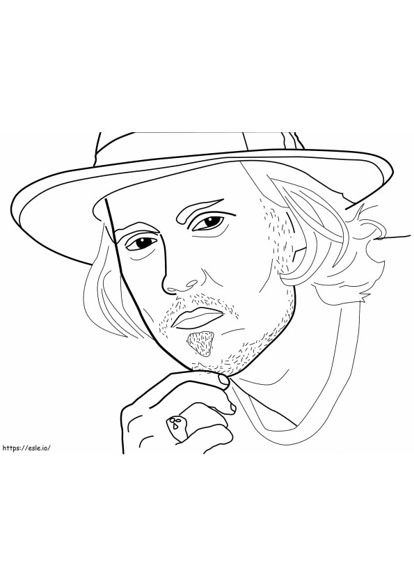 Coloriage Johnny Depp imprimable gratuitement à imprimer dessin