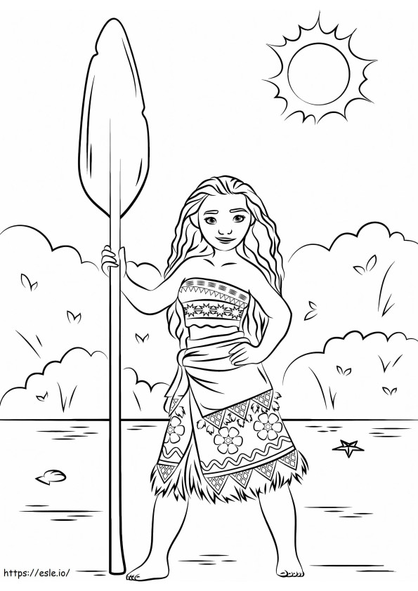 1565575102 Moana Smiling A4 coloring page