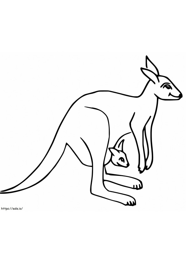 Wallaroo With Baby coloring page