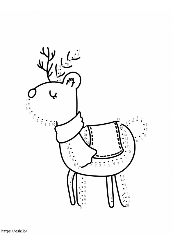 Reindeer Dot To Dots Free coloring page