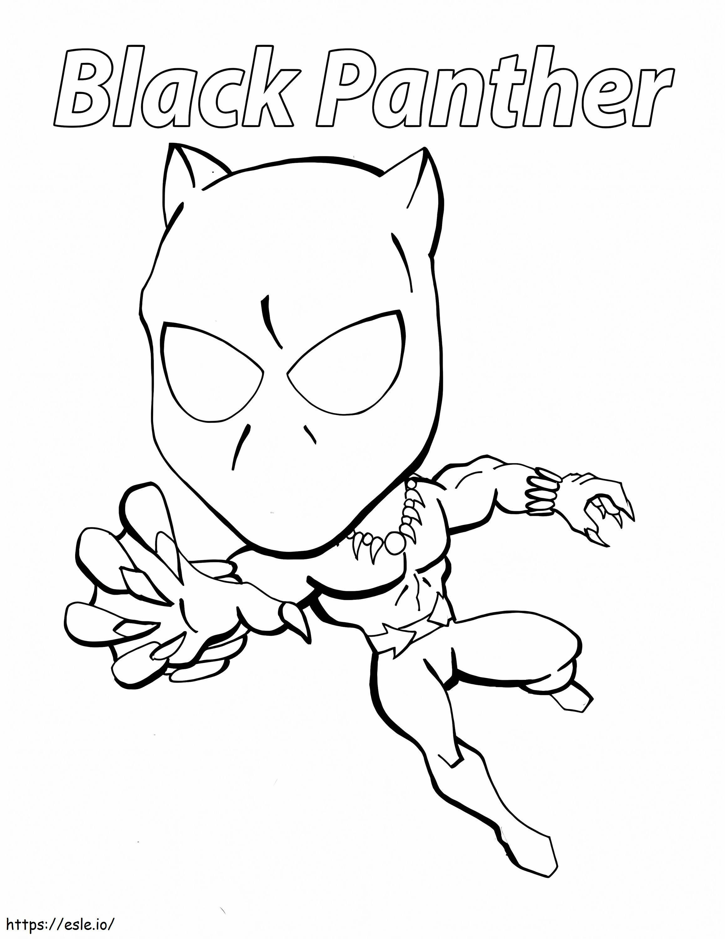 Chibi Black Panther coloring page