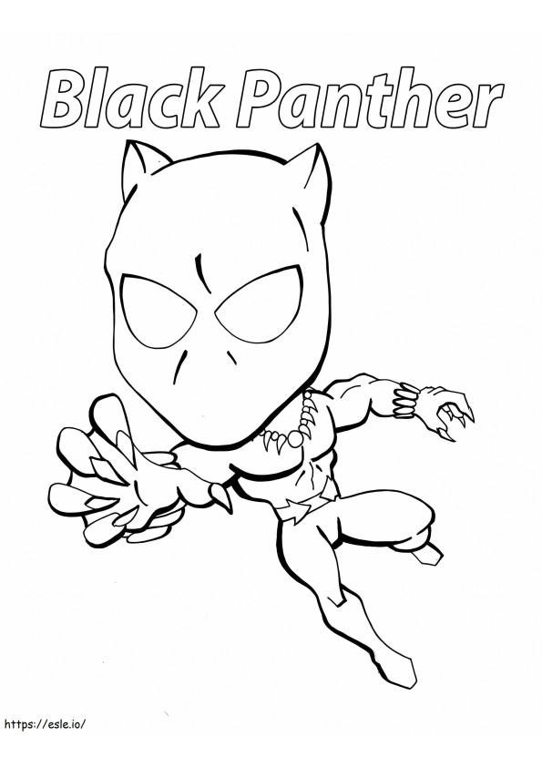 Chibi Black Panther coloring page