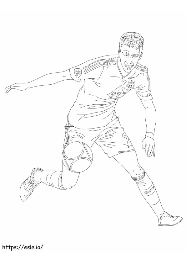 Sergio Ramos jogando futebol para colorir