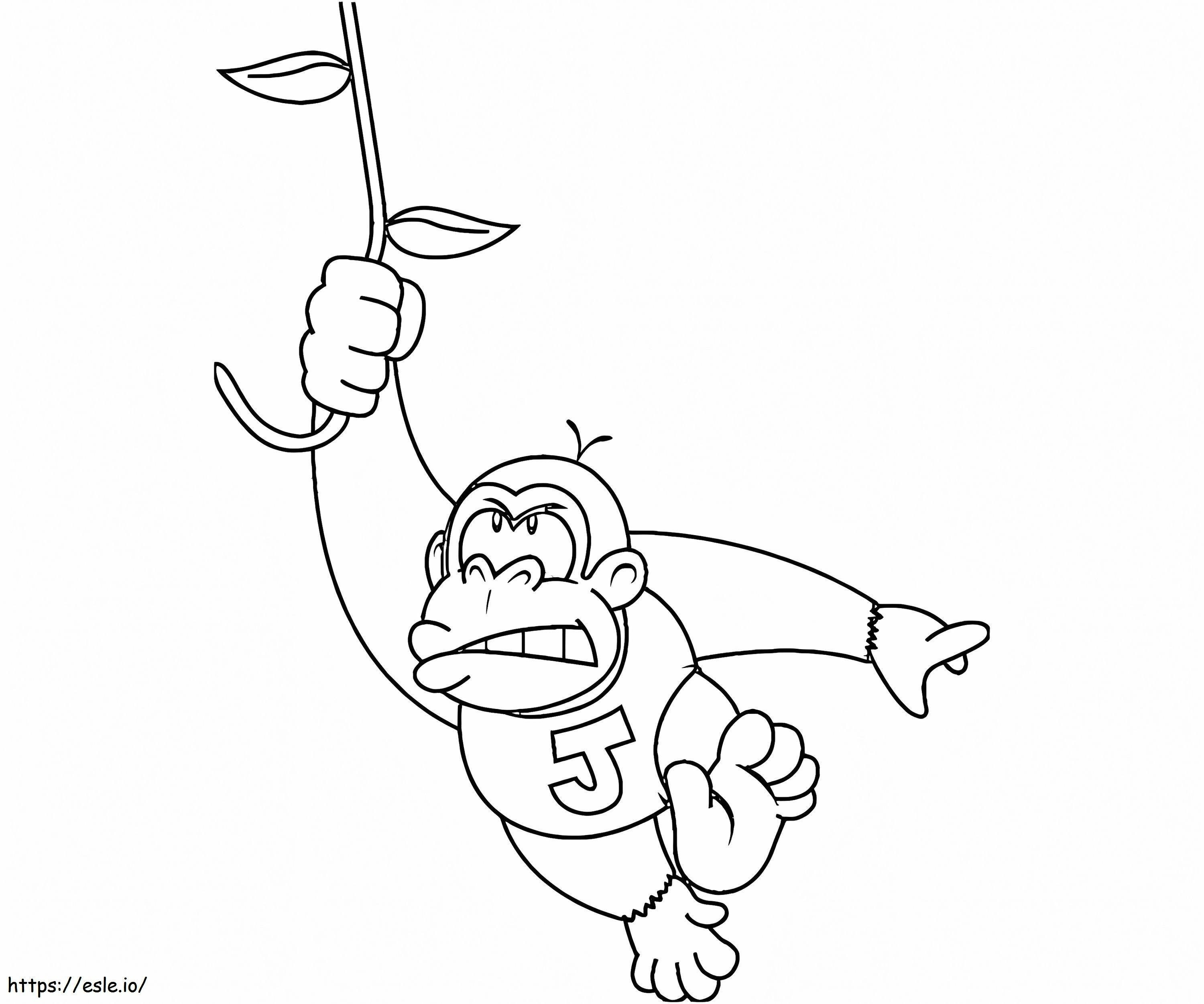 Baby Donkey Kong Escalada para colorear