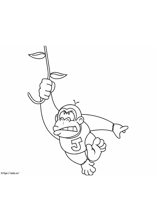 Baby Donkey Kong Escalada coloring page