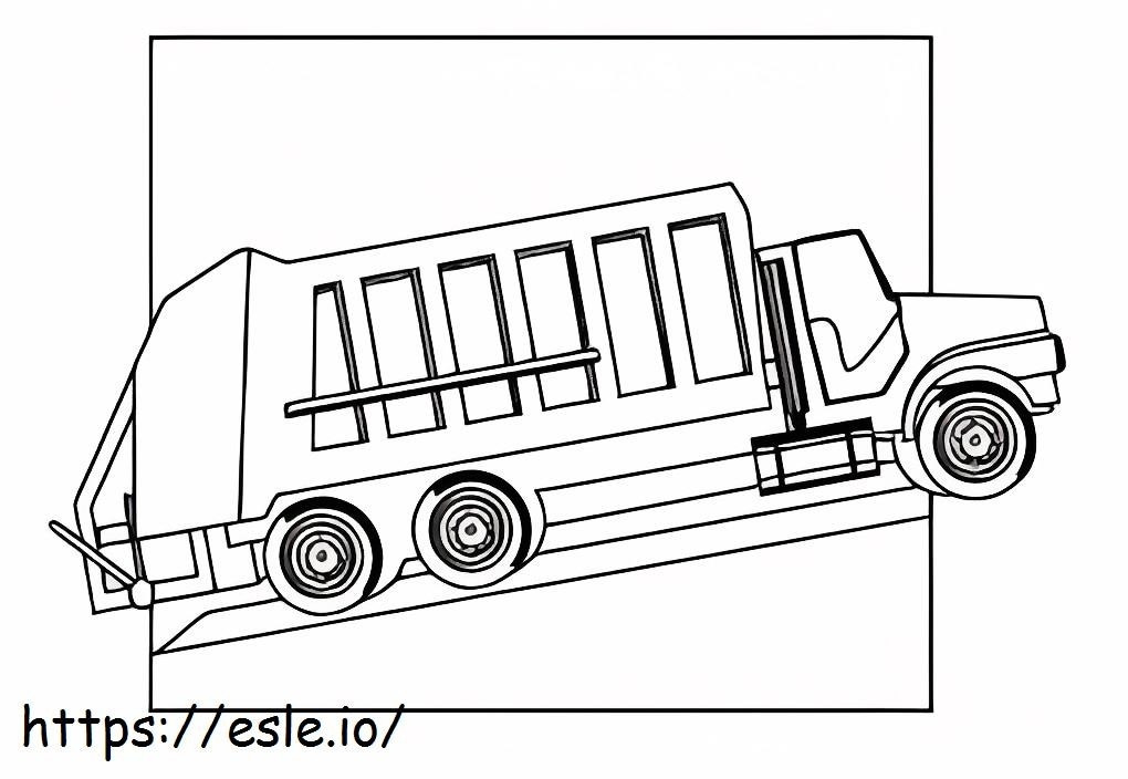 Basic Garbage Truck In The City coloring page