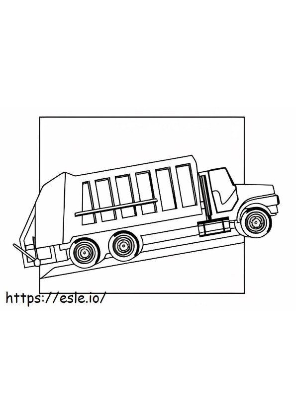 Basic Garbage Truck In The City coloring page