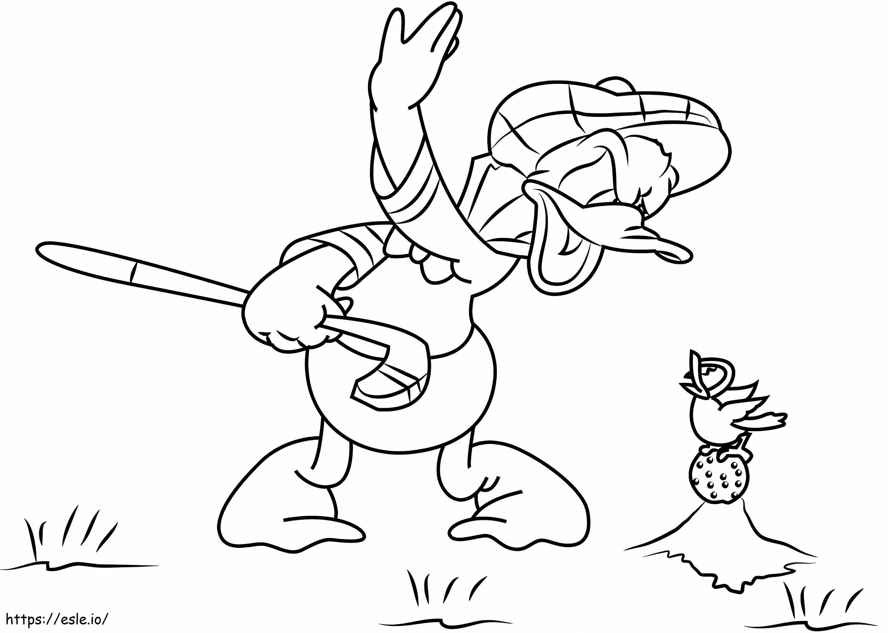 1532316730 Donald Duck Playing Golf A4 E1600335112610 coloring page
