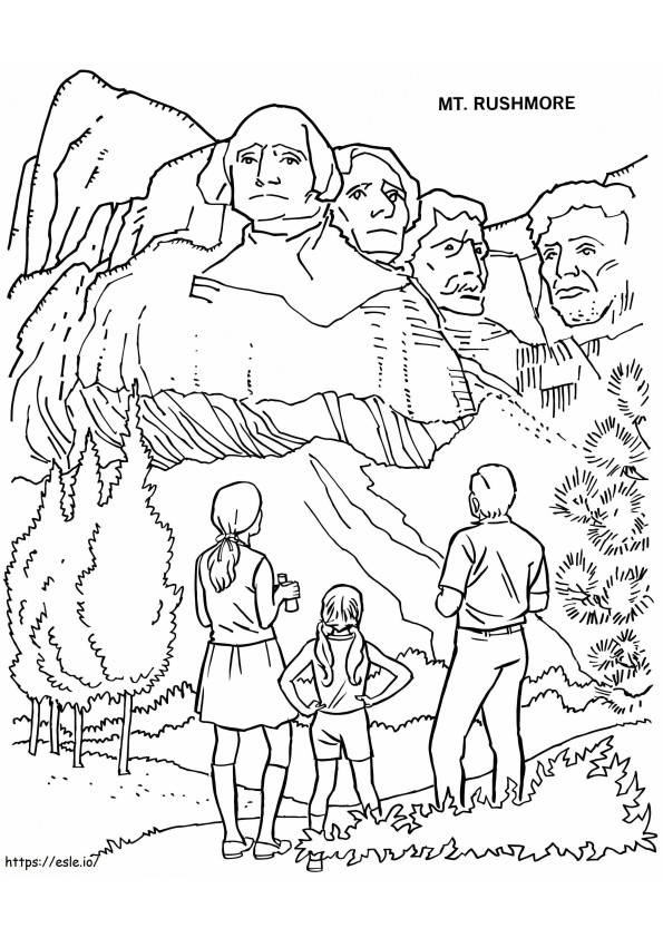 Printable Mount Rushmore coloring page