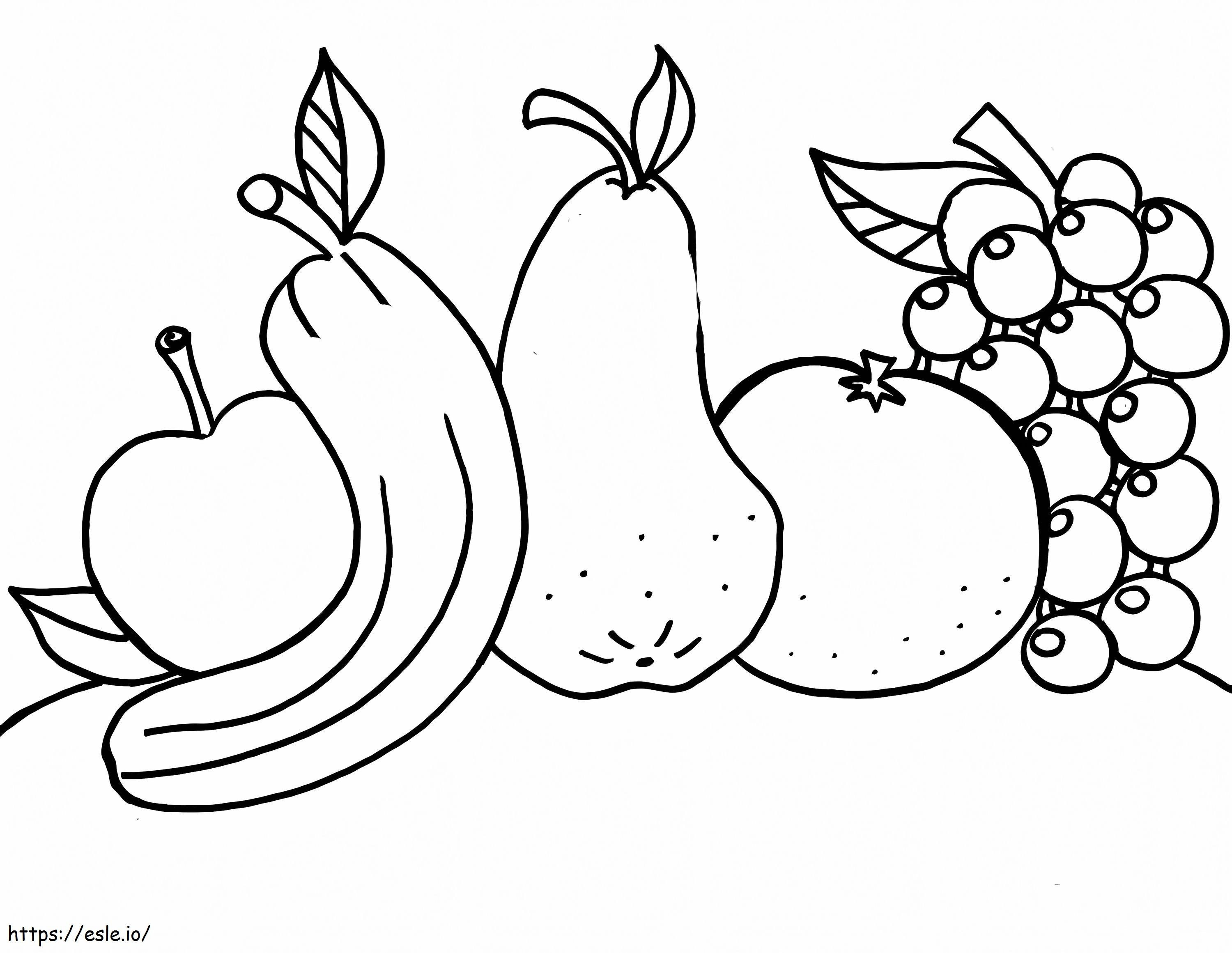 Rysunek owoców kolorowanka