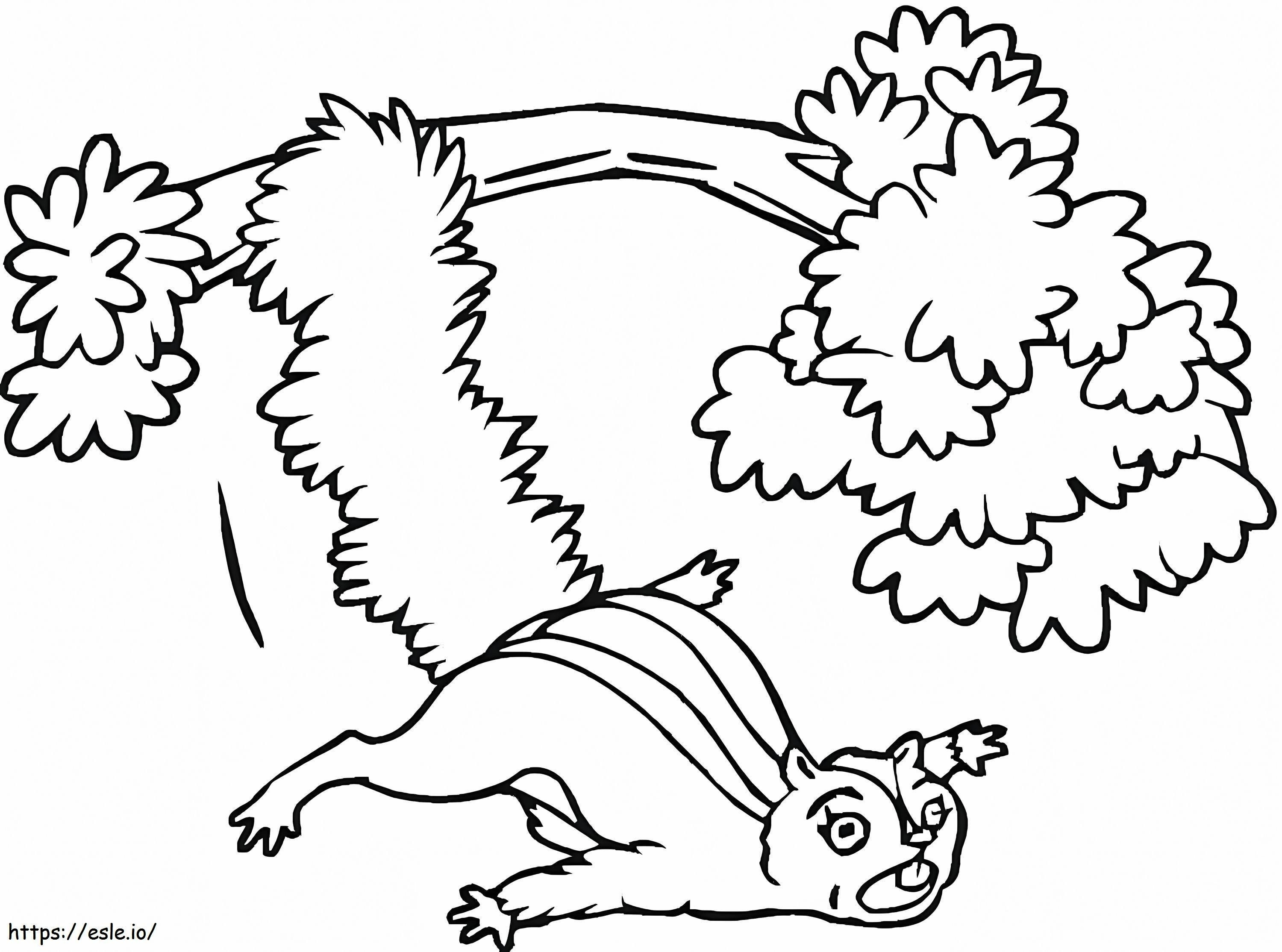Coloriage Écureuil tombant de l'arbre à imprimer dessin