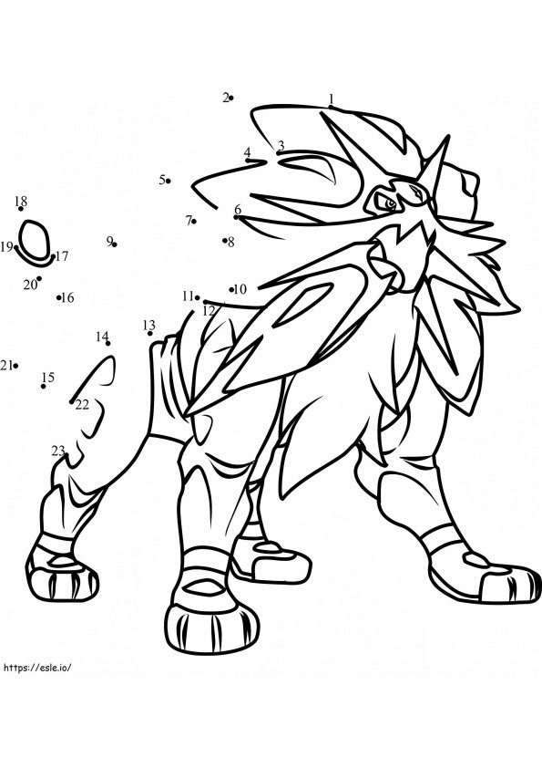 Solgaleo Dot To Dot színező oldal