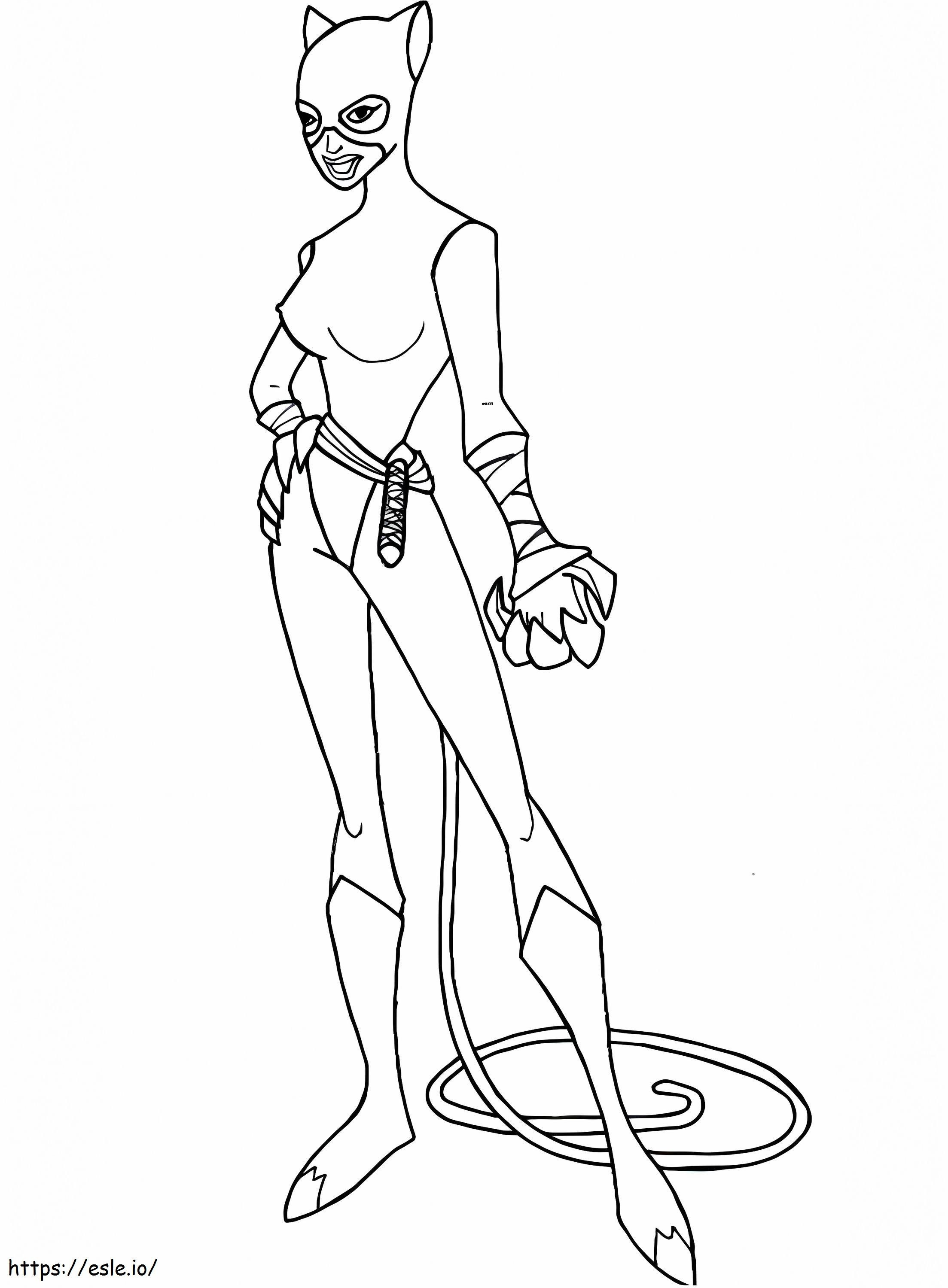 Coloriage Catwoman debout à imprimer dessin