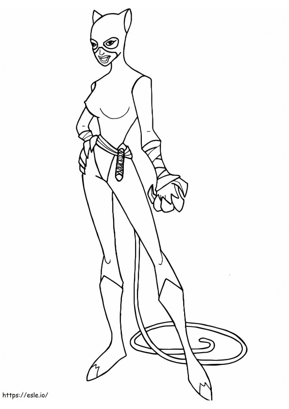 Catwoman Standing coloring page