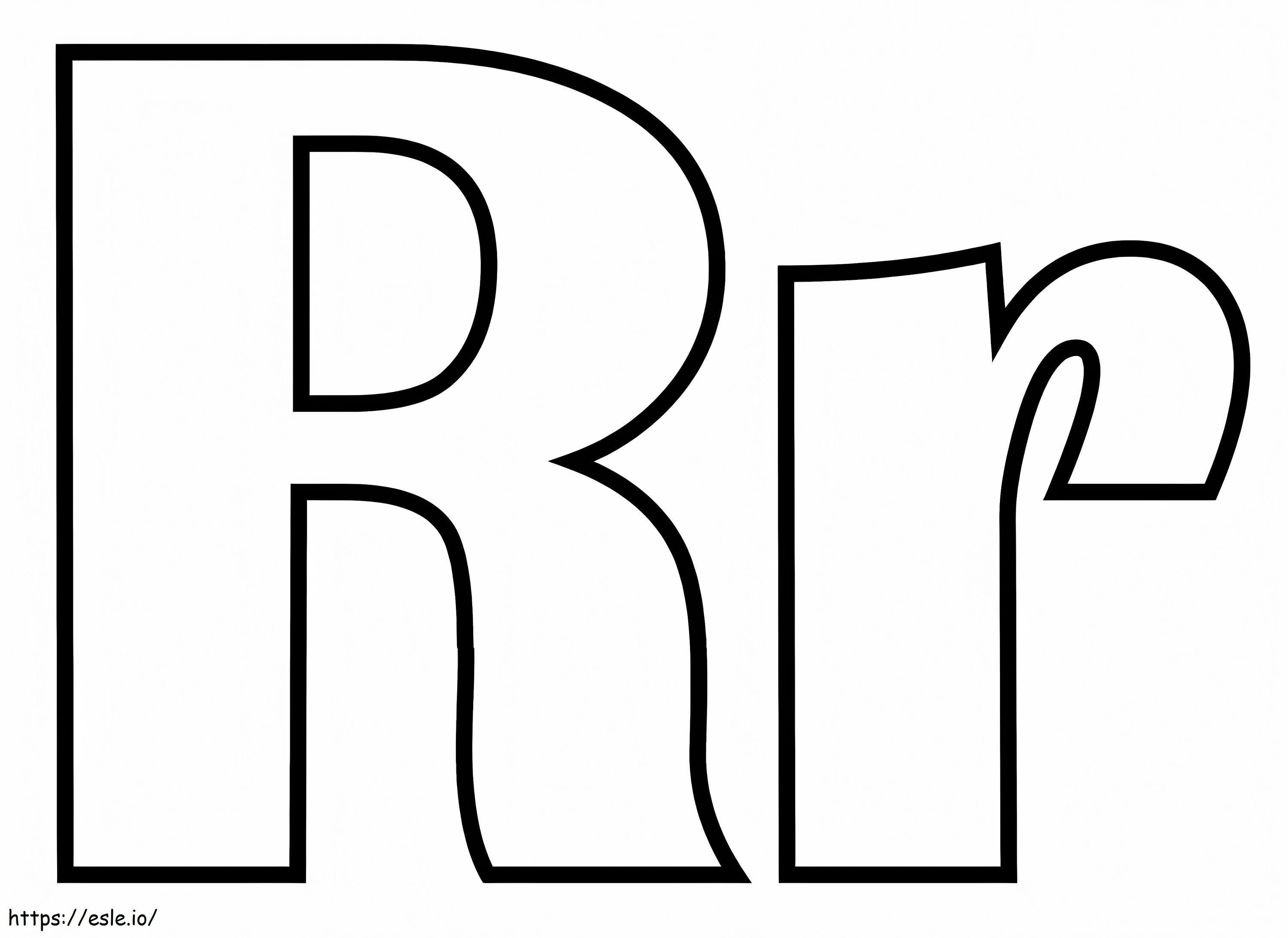 Letra R 2 para colorir