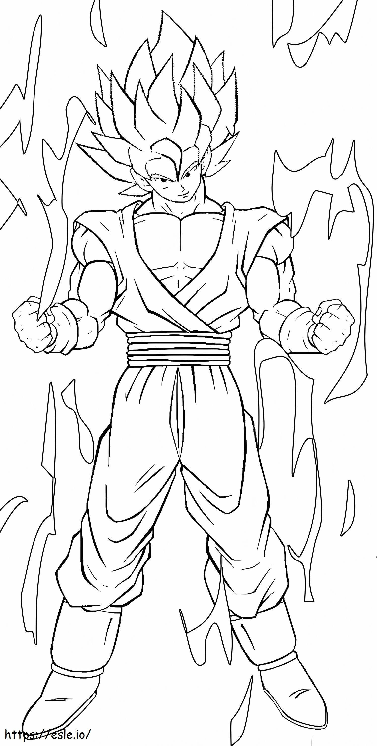 Desenul lui Goku SSj1 de colorat