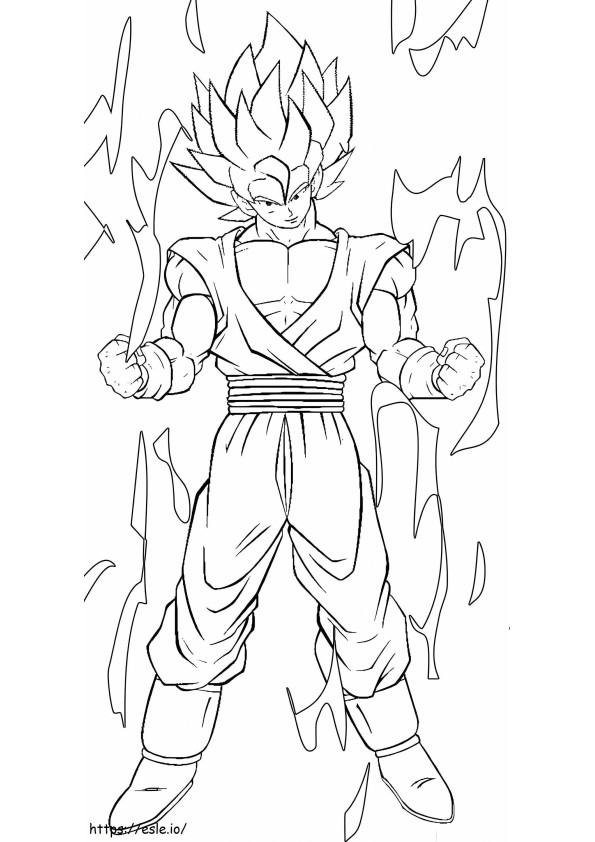 Desenul lui Goku SSj1 de colorat