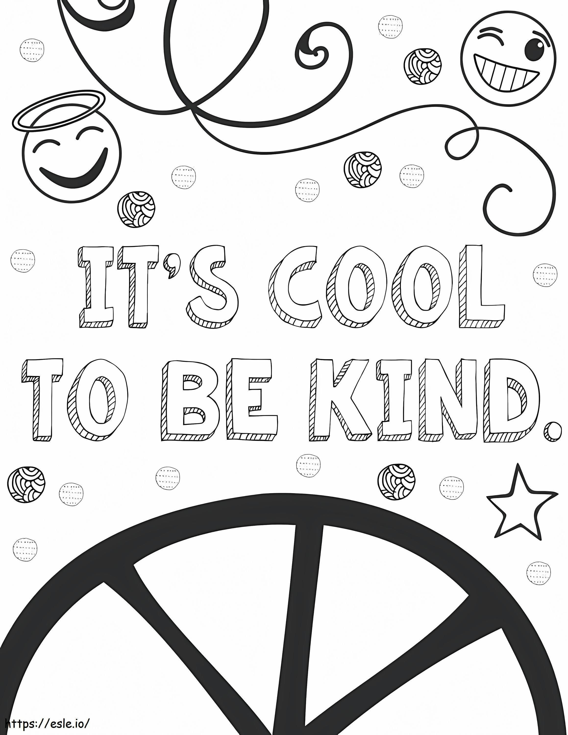 Its Cool To Be Kind coloring page