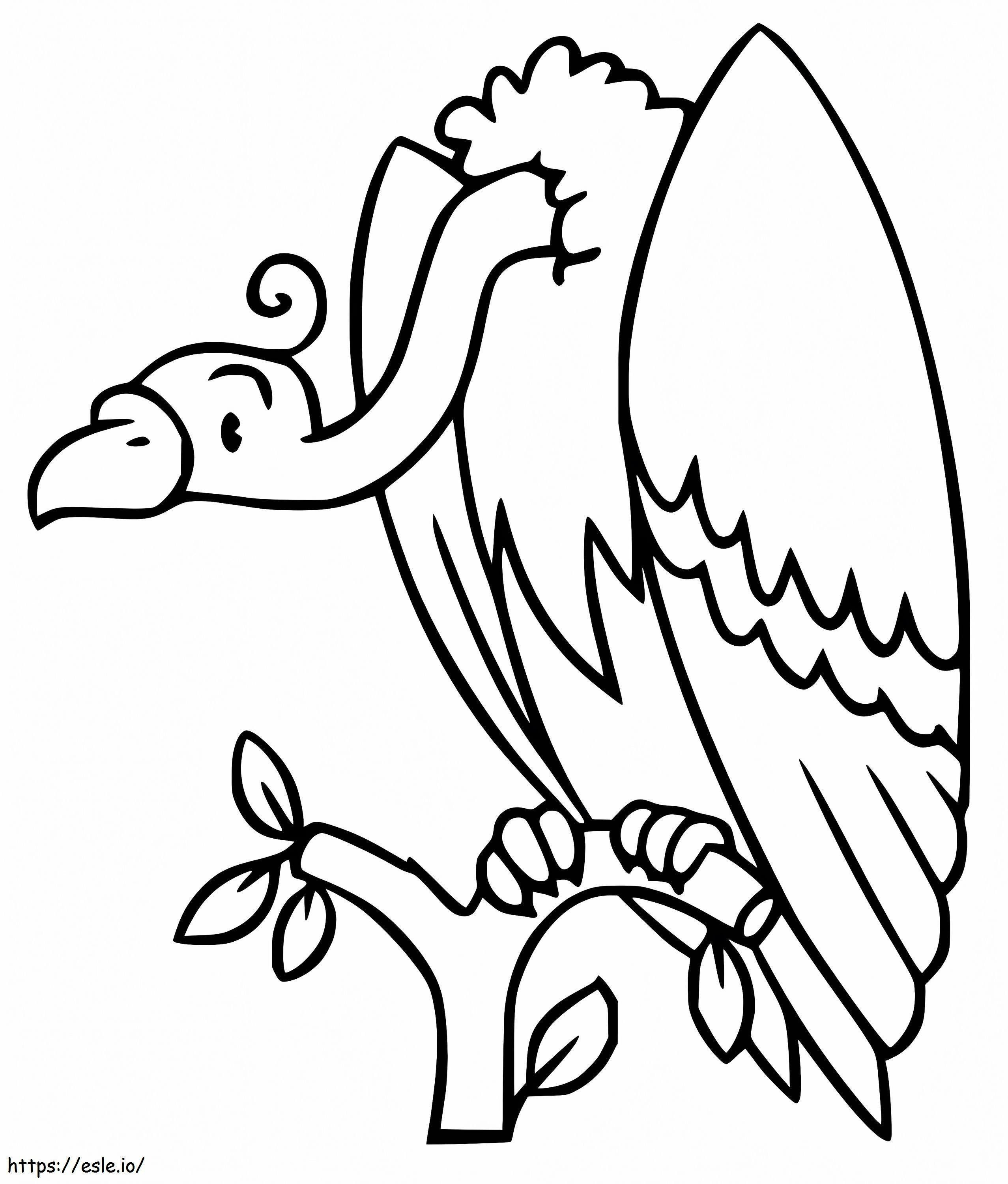 Vulture On A Branch coloring page