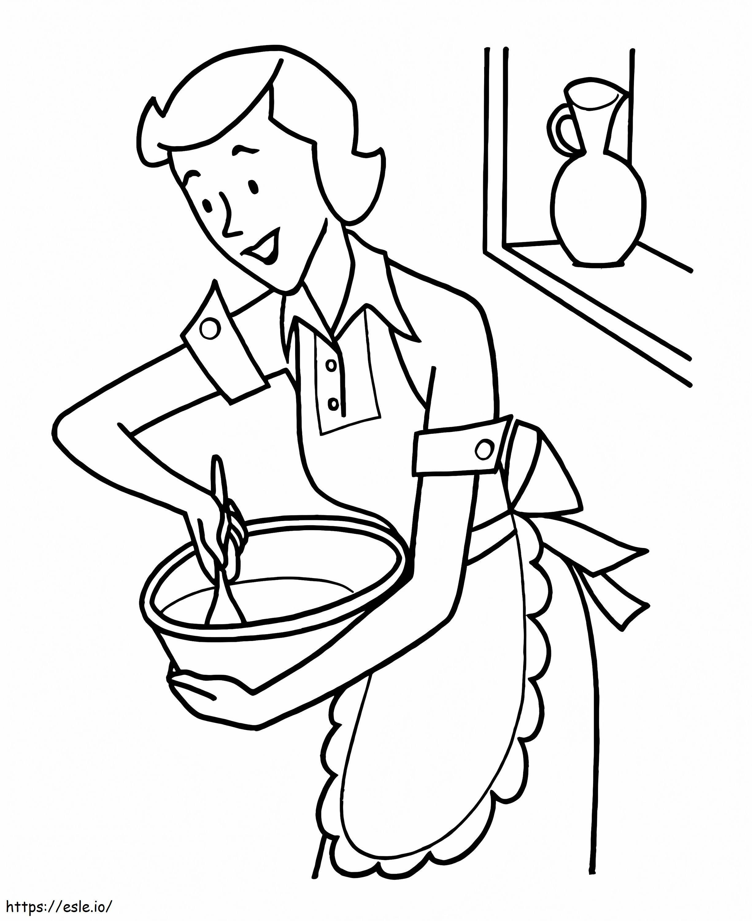 Mom Making Cookies coloring page