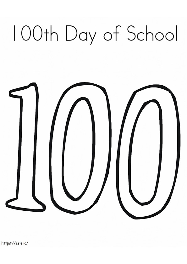 Fácil día 100 de clases para colorear