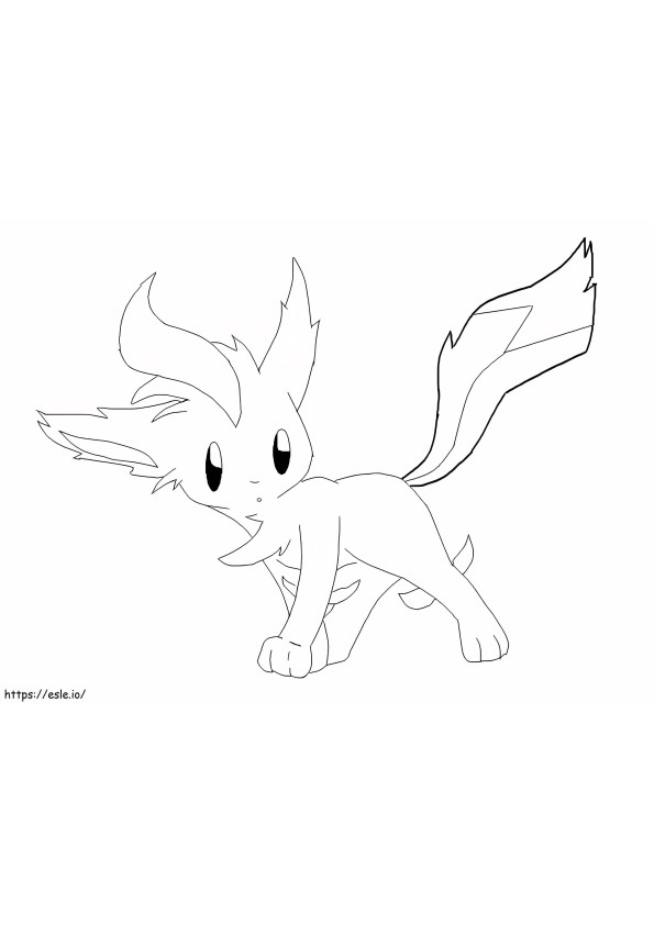 Little Leafeon Pokemon coloring page