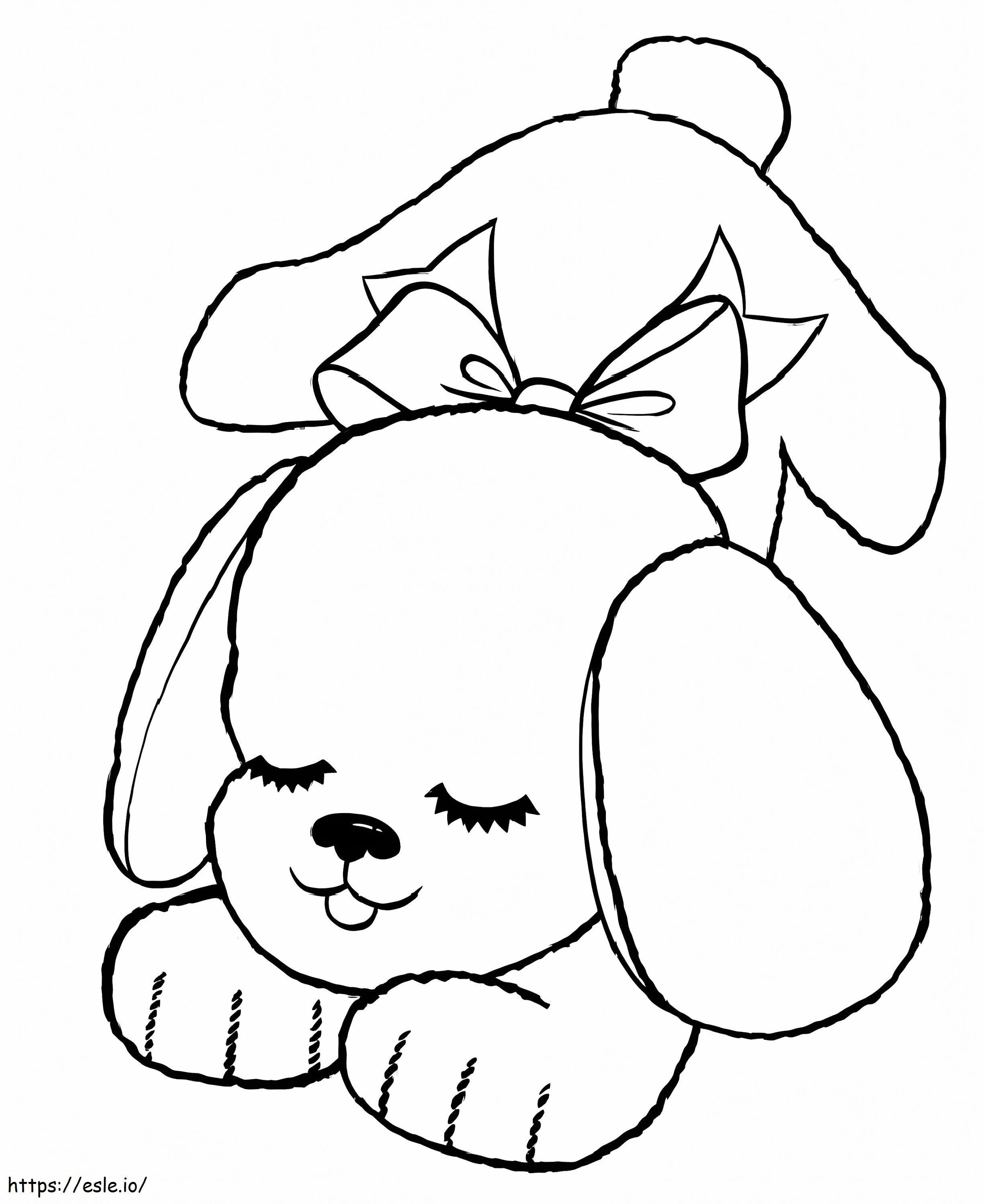 Desenează un câine adormit de colorat
