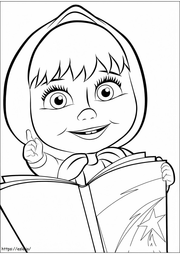 Masha And Book coloring page