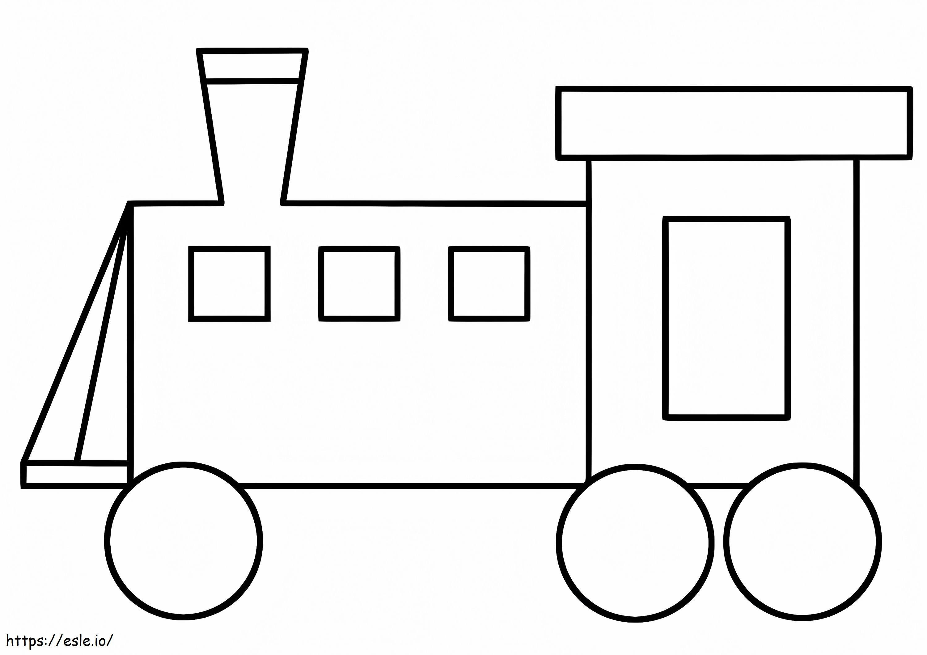 Eenvoudige treinlocomotief kleurplaat kleurplaat