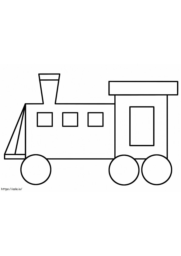 Locomotora de tren simple para colorear