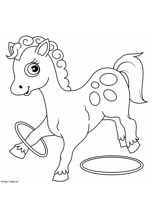 Cavalo com anéis para colorir