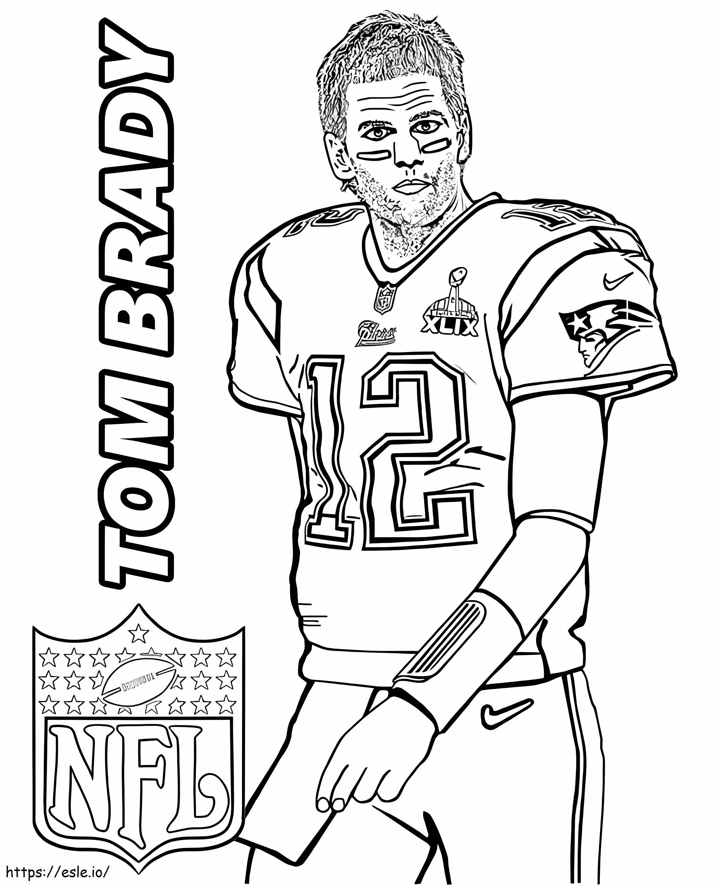Afdrukken Tom Brady kleurplaat kleurplaat