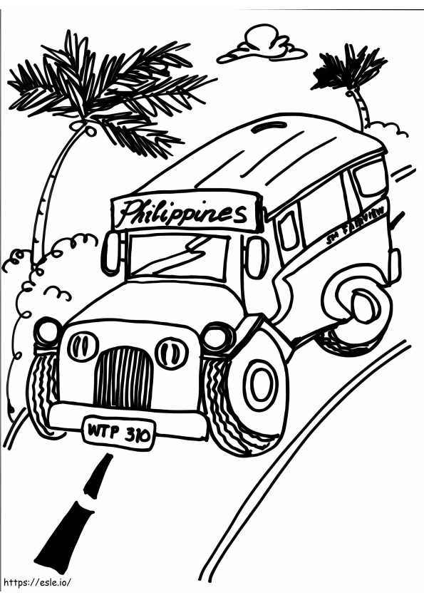 Coloriage Jeepney drôle à imprimer dessin