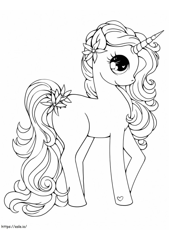 Adorable Unicorn 1789X1024 coloring page