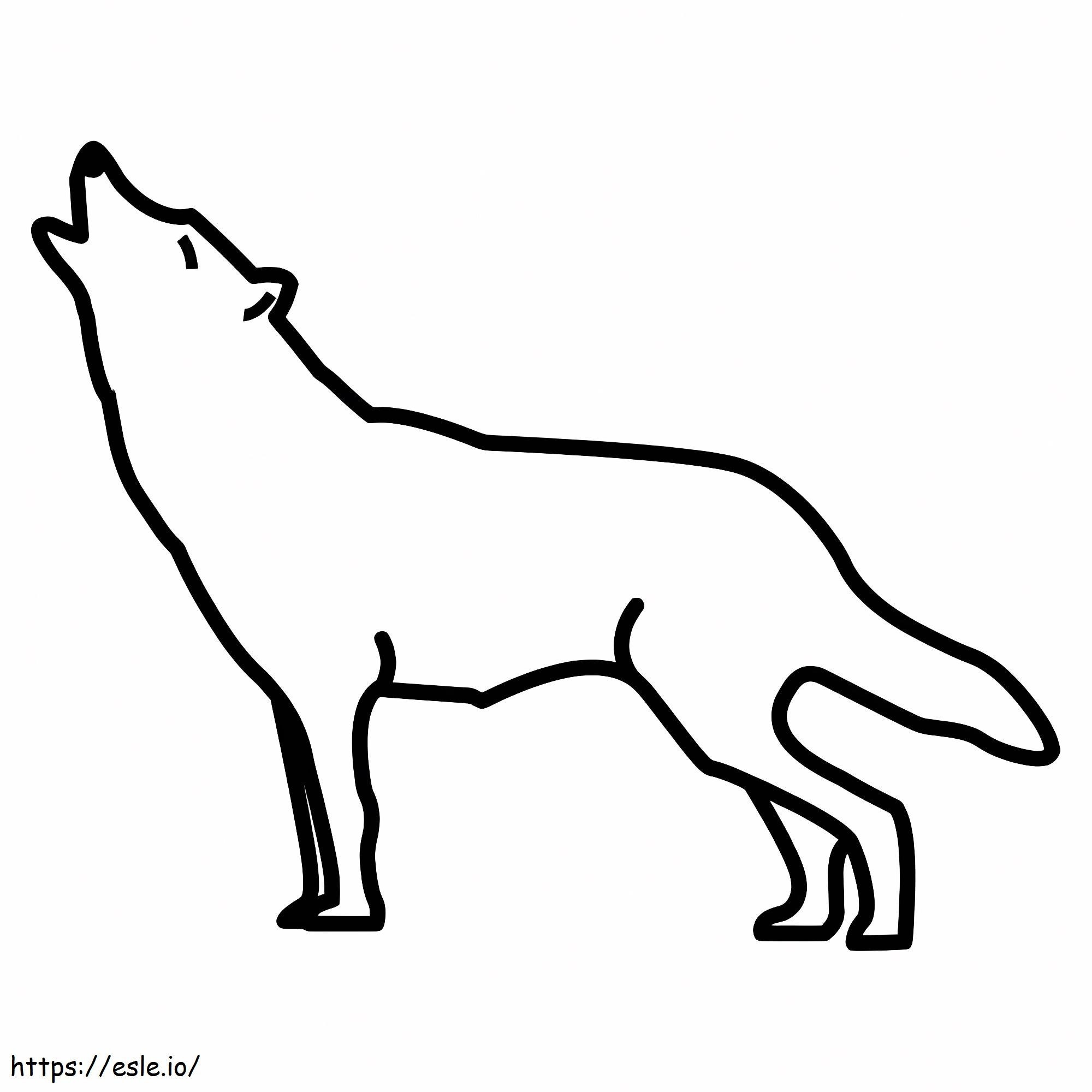 オオカミの輪郭 ぬりえ - 塗り絵