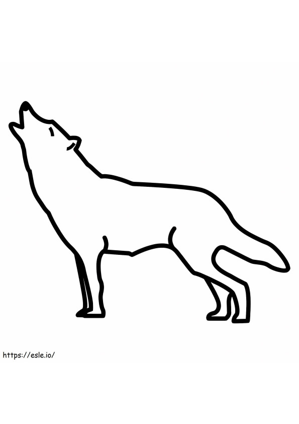 オオカミの輪郭 ぬりえ - 塗り絵