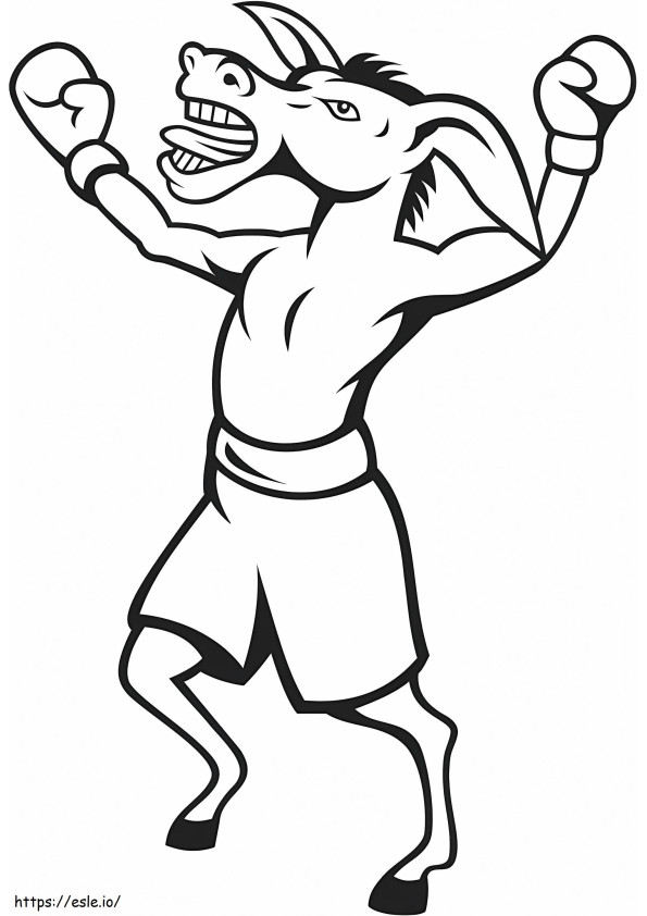 1562054150 Boxing Donkey A4 coloring page